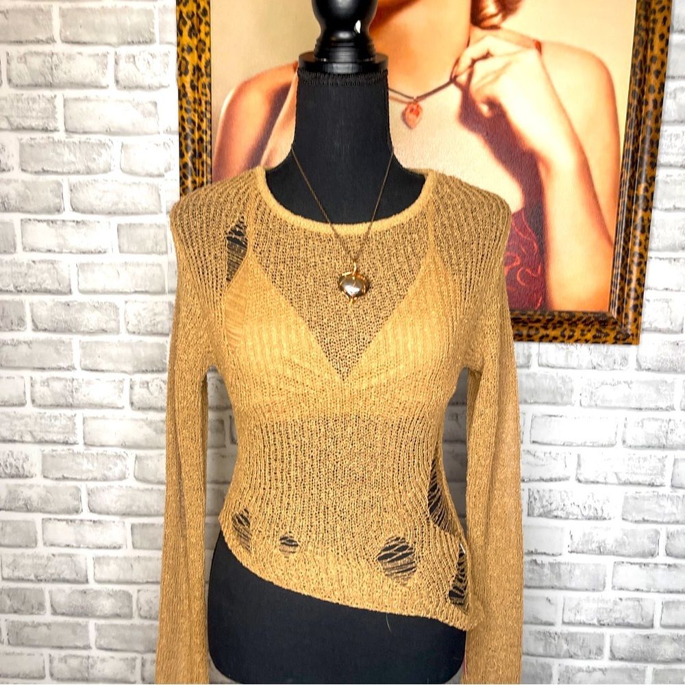 ☀️ NWT SHEIN Gauze Sheer Long Sleeve Beach Top – Size Small ☀️